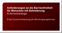 Vorschaubild Vorschaubild 3: Anforderungen an die Barrierefreiheit für Menschen mit Behinderung.