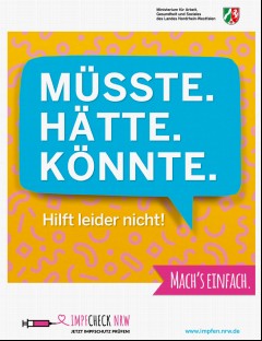 Vorschaubild 1: Plakat: Müsste. Hätte. Könnte.Hilfe leider nicht!