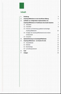 Vorschaubild Vorschaubild 2: Handreichung zum Erwerb von Zusatzqualifikationen und erweiterten Zusatzqualifikationen in Fachklassen des dualen Systems